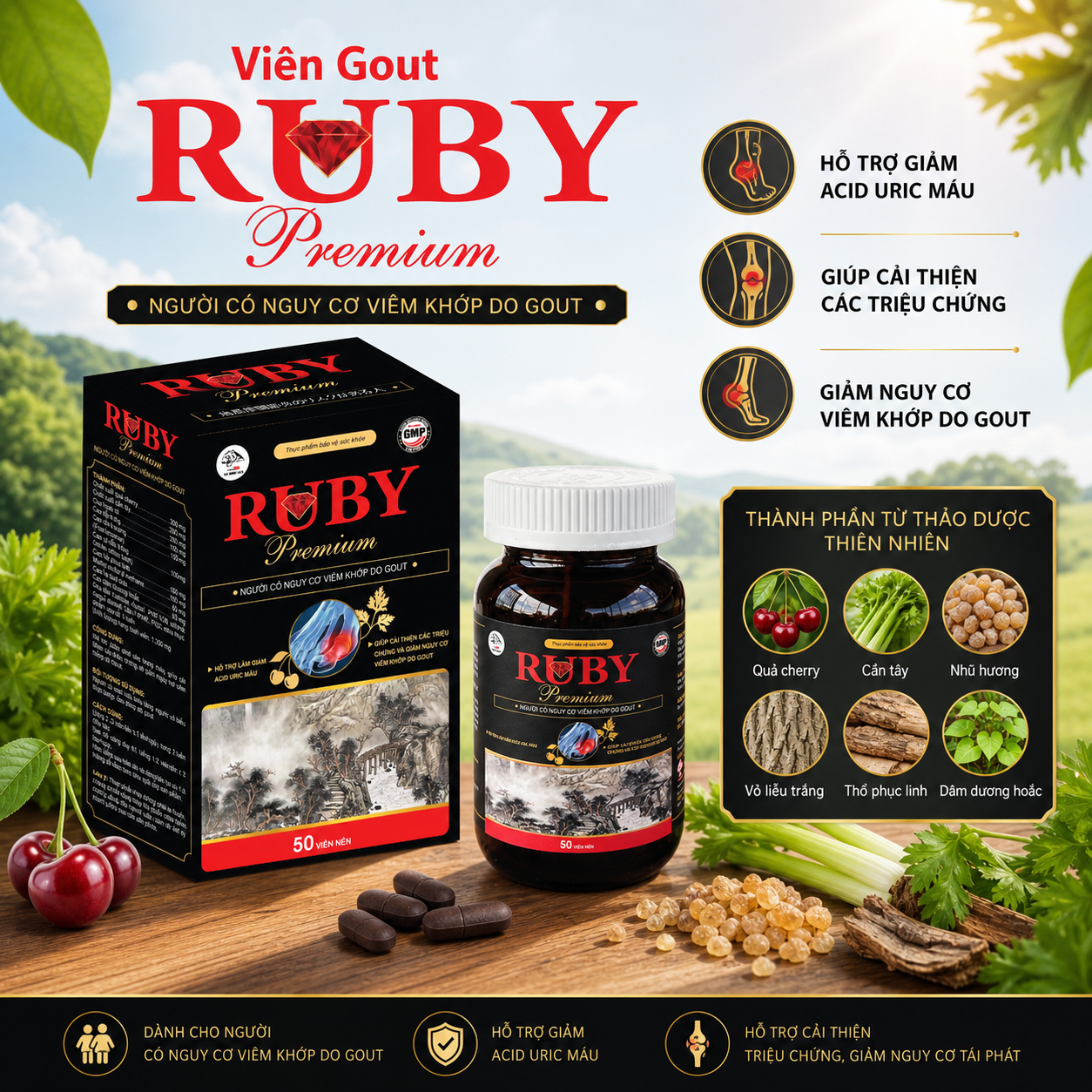 Viên Gút Ruby Premium